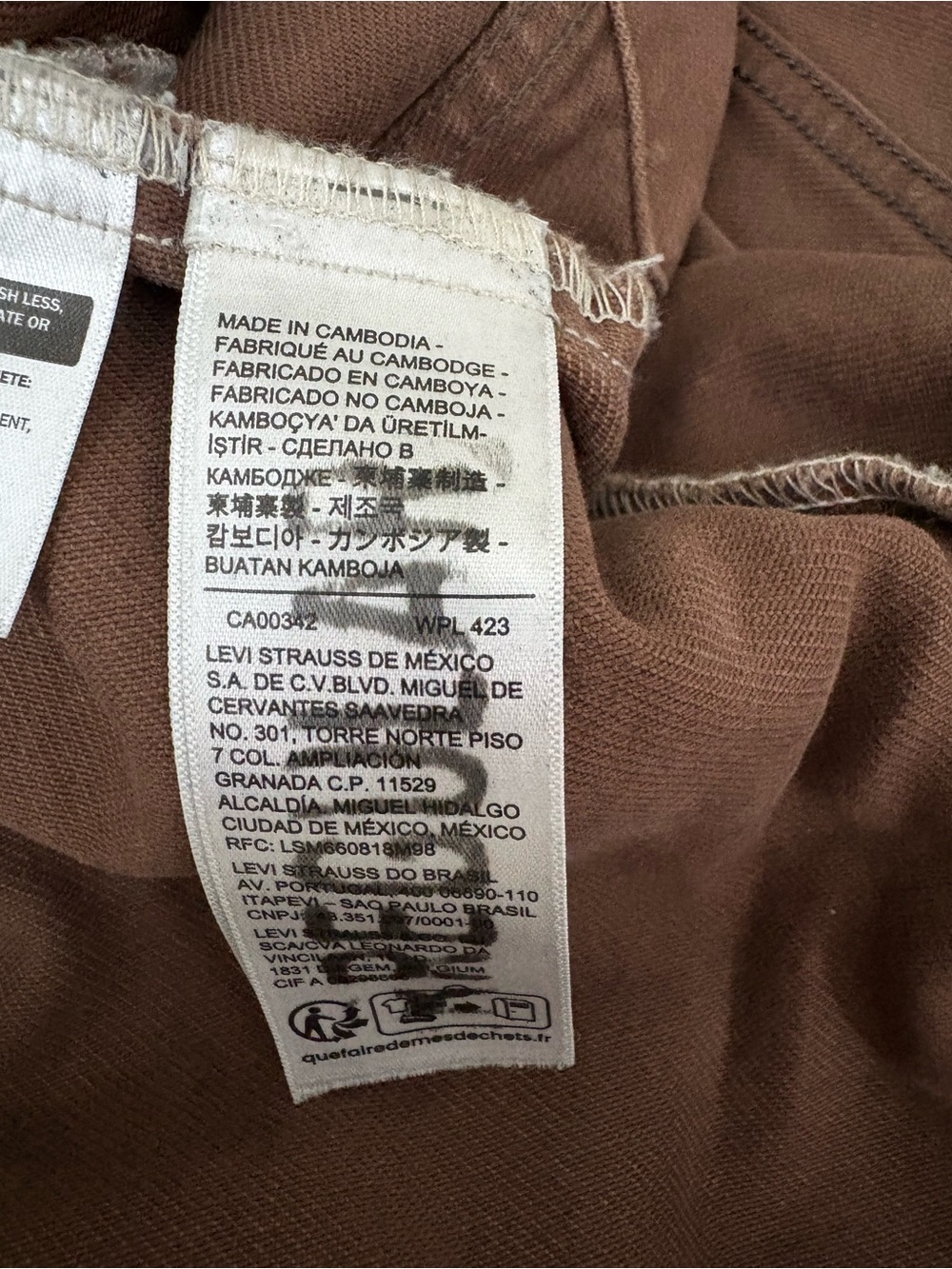 Levi’s Mens Relaxed Trucker Jacket Small Brown Washed Denim Oversized A5782 - Picture 10 of 11